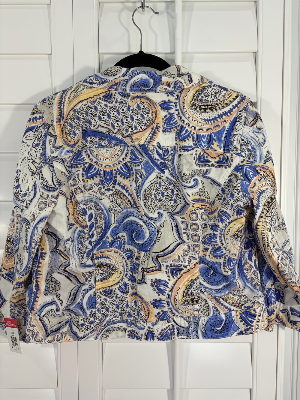 Chico's 100% Cotton Paisley Jean Jacket (1) - Picture 2 of 6